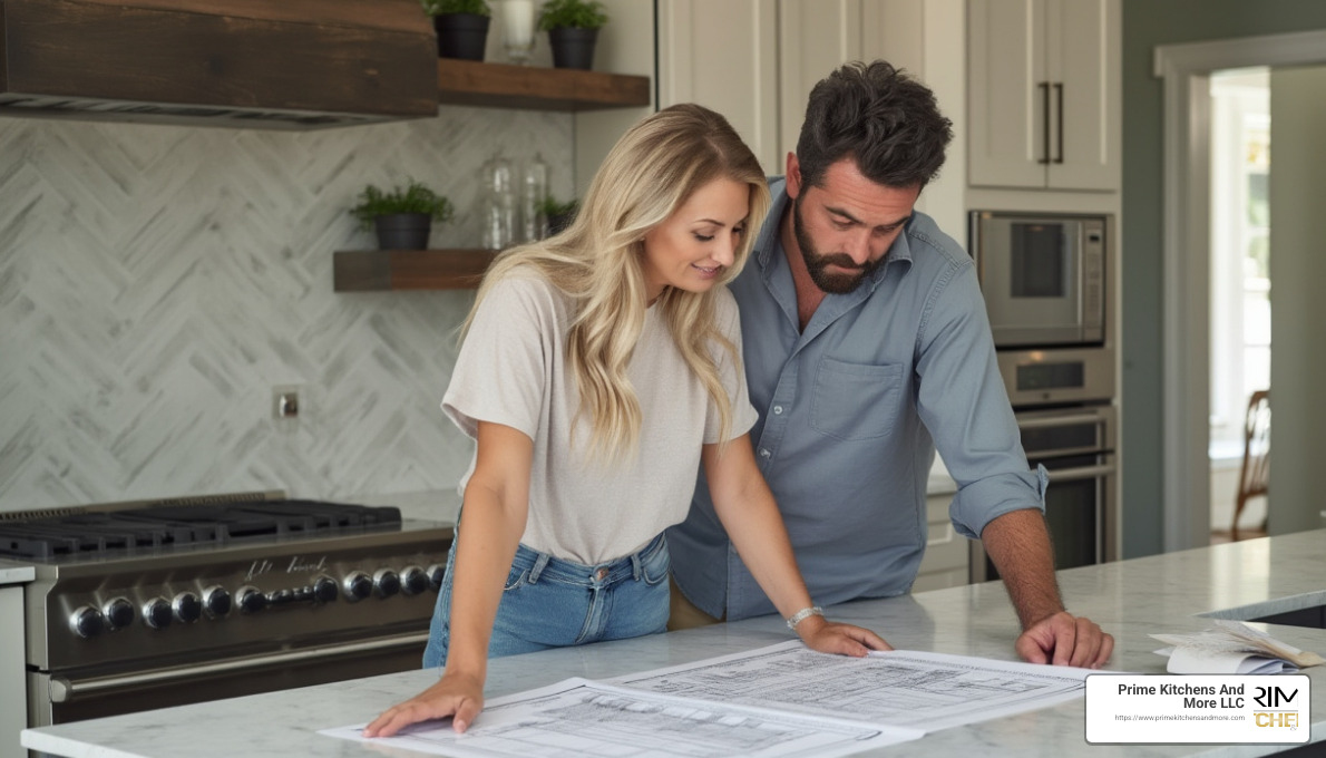 homeowner-contractor planning session for kitchen renovation - home renovation orlando fl