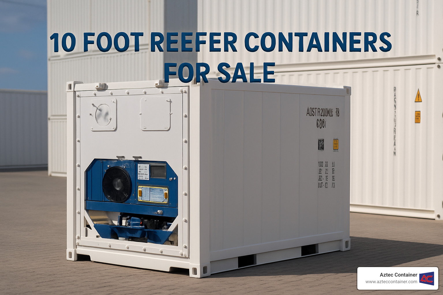 Reefer container being craned into position - 10 foot reefer containers for sale