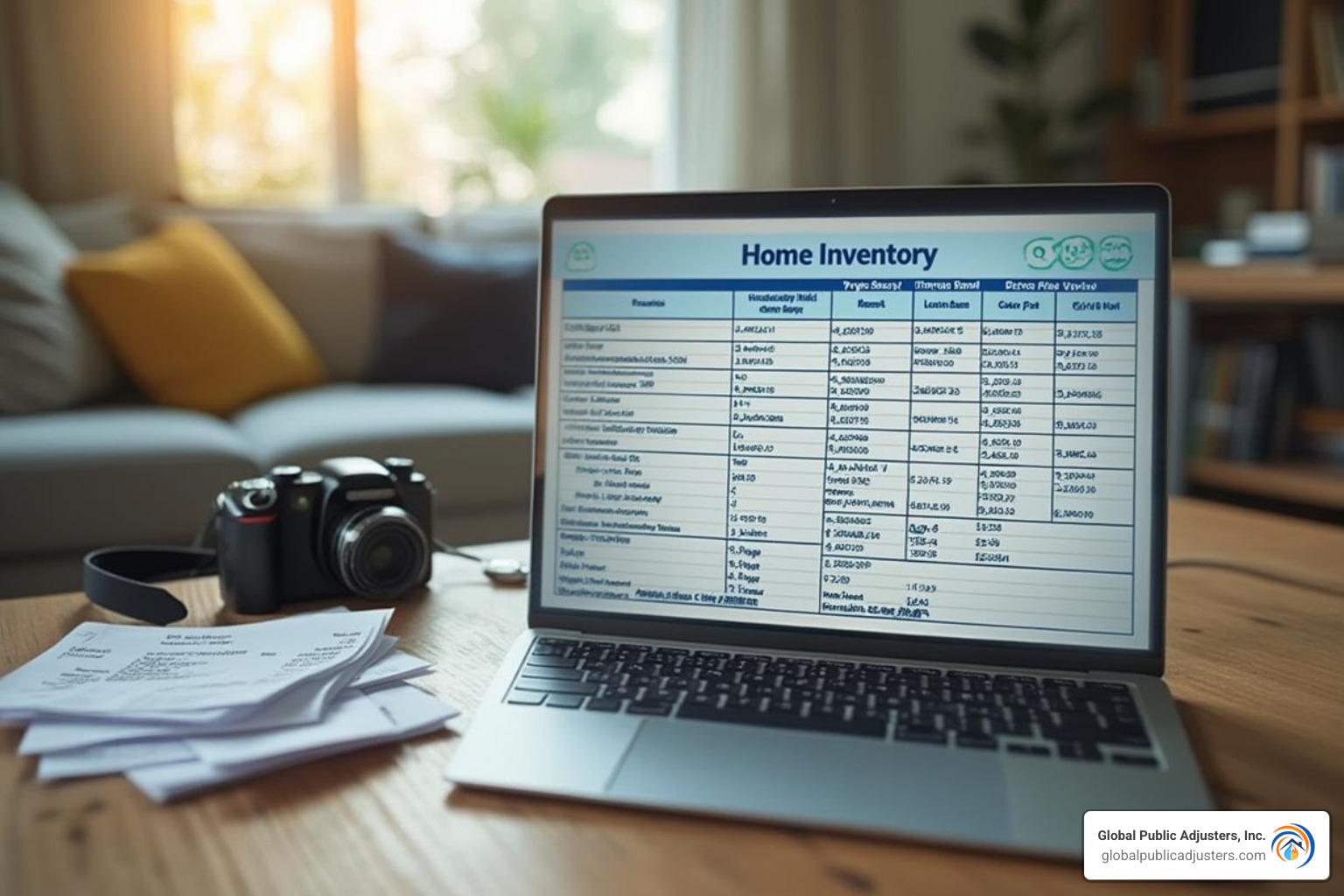 home inventory spreadsheet - property damage insurance claims process