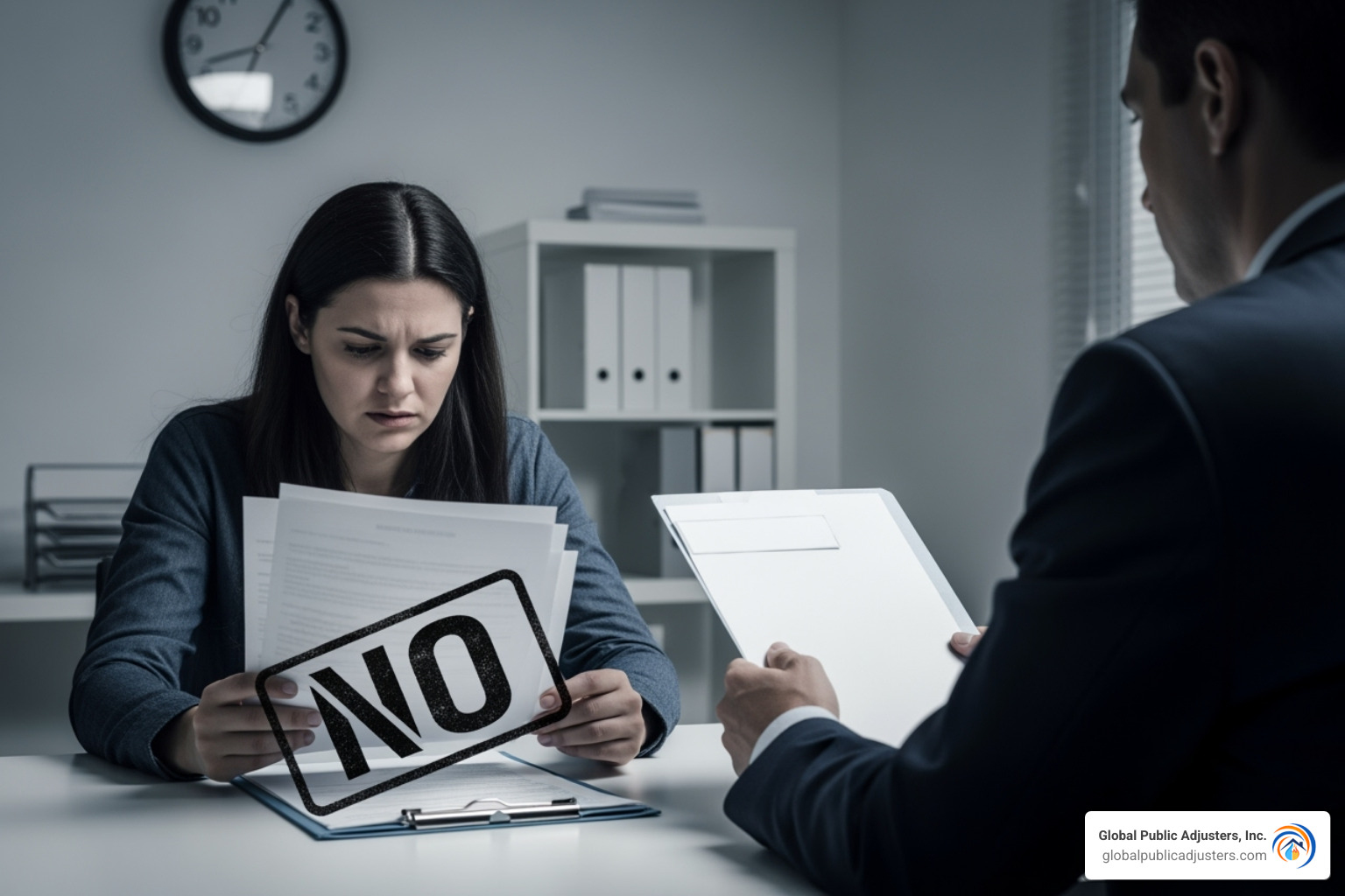 Magnifying glass over an insurance policy document highlighting the fine print - Bad faith insurance claim Magnifying glass over an insurance policy document highlighting the fine print - Bad faith insurance claim
