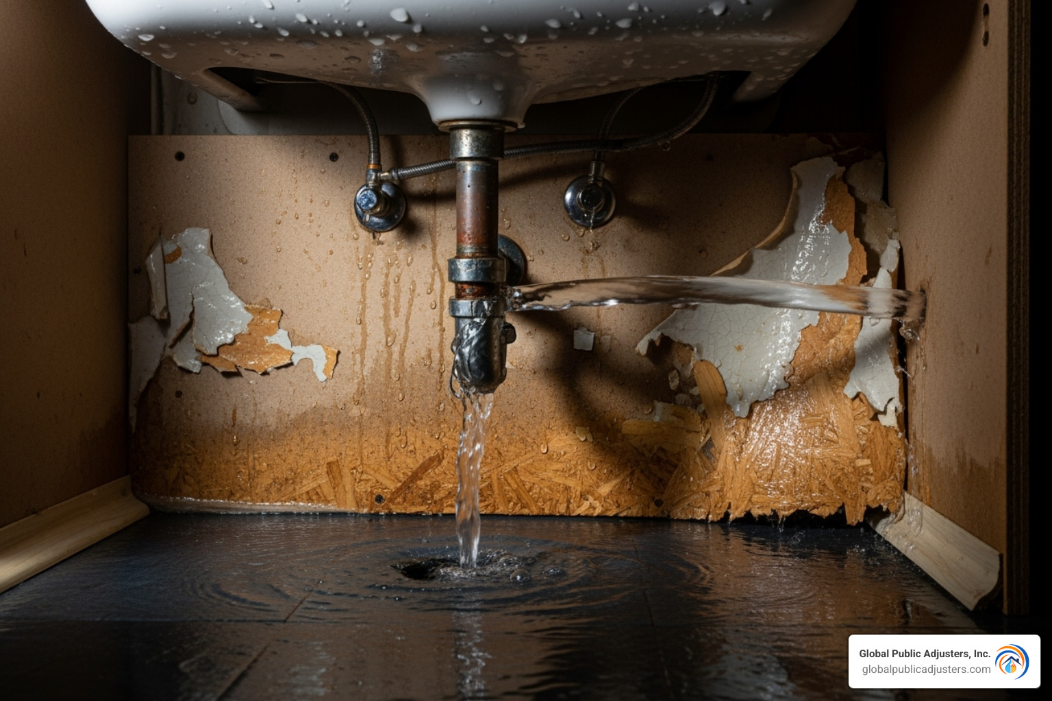 burst pipe under a sink - house insurance claim for water damage burst pipe under a sink - house insurance claim for water damage