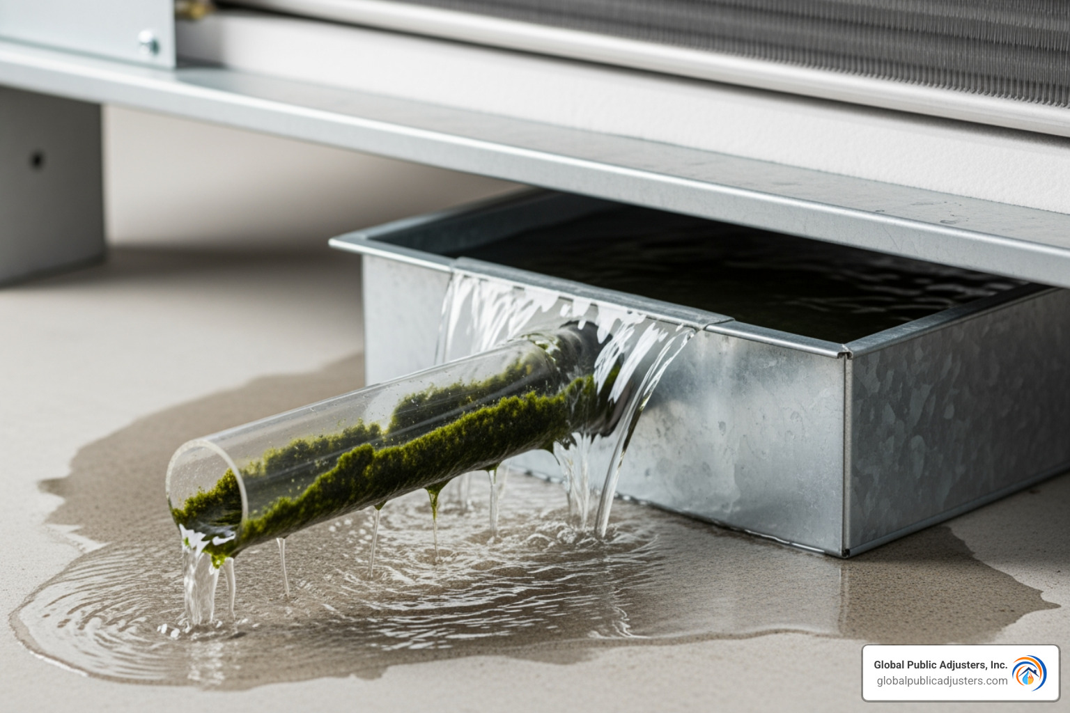 clogged AC condensate drain line - ac leak damage clogged AC condensate drain line - ac leak damage