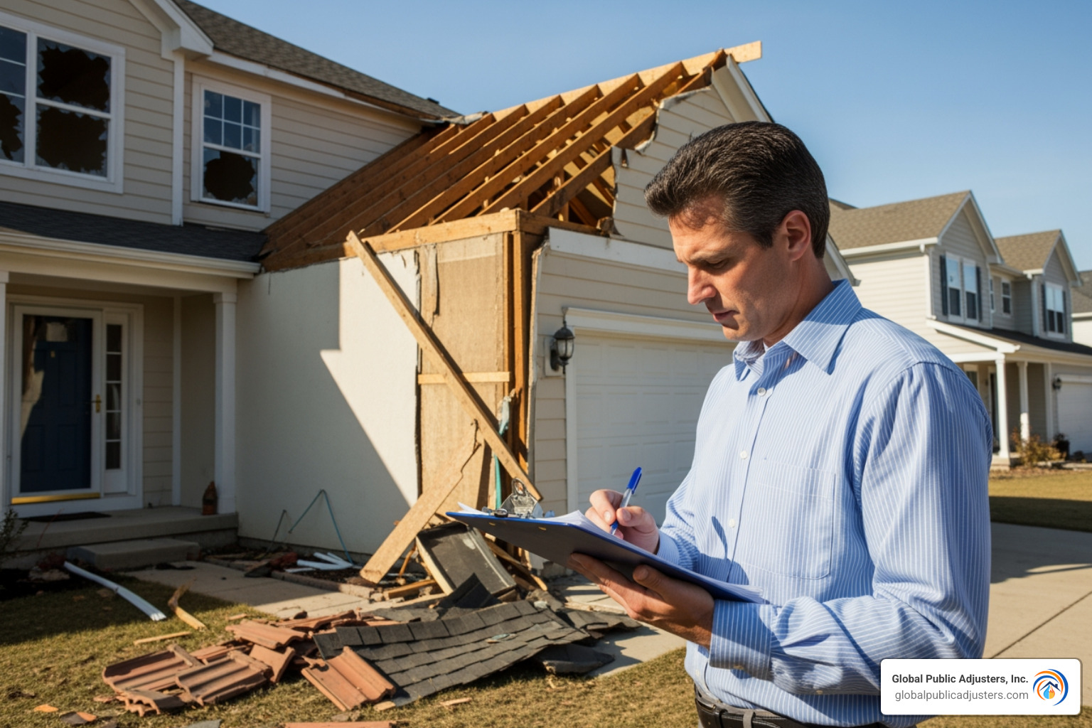 insurance adjuster inspecting property damage with a clipboard - insurance claim re-evaluation insurance adjuster inspecting property damage with a clipboard - insurance claim re-evaluation