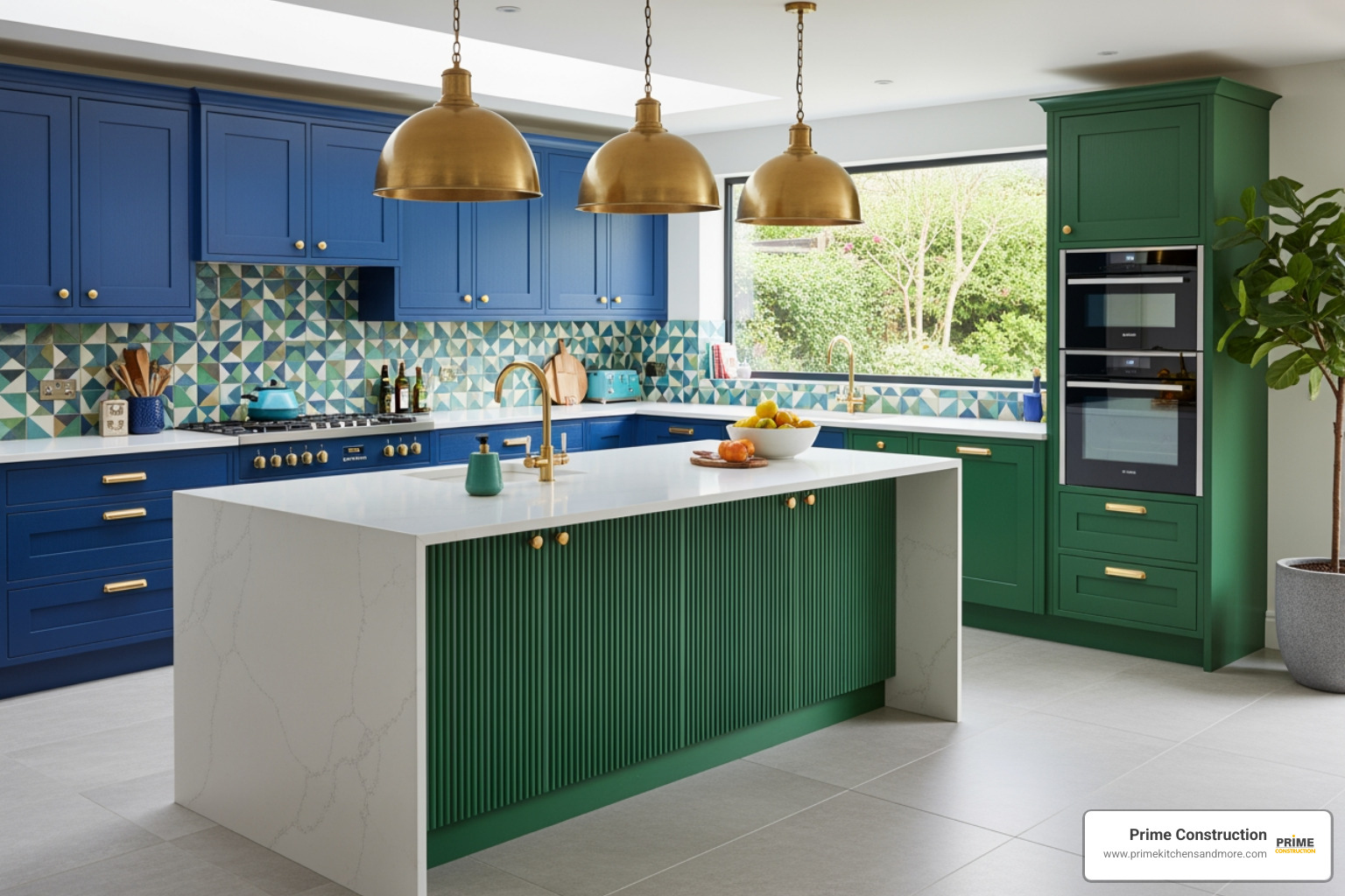 kitchen with bold, colorful cabinets and unique hardware - kitchen ideas kitchen with bold, colorful cabinets and unique hardware - kitchen ideas