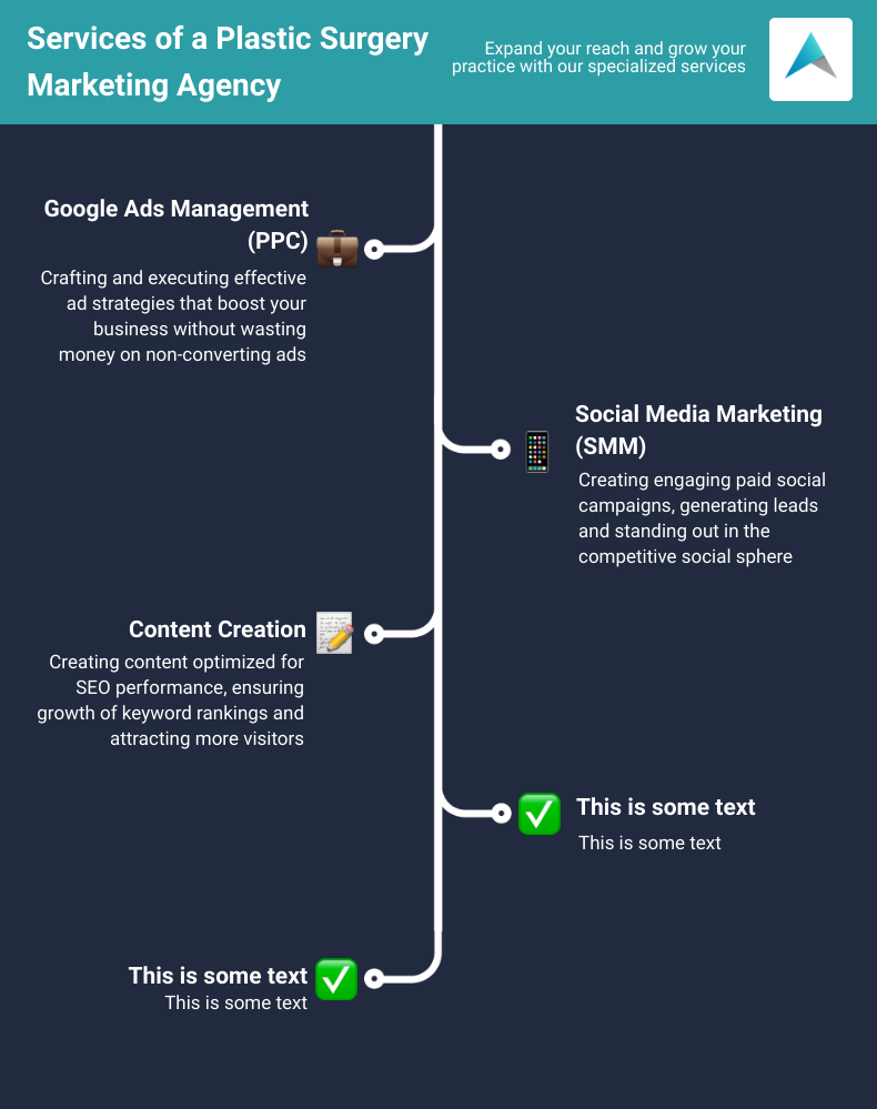 Services offered by a Plastic Surgery Marketing Agency infographic infographic