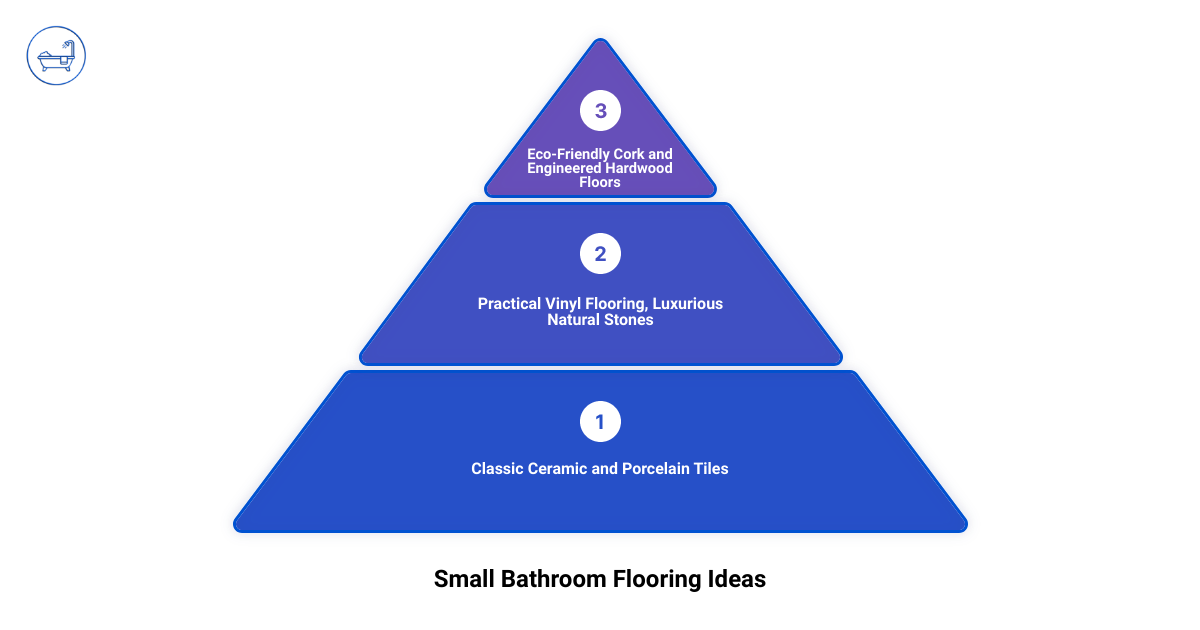 Comparison infographic of different small bathroom flooring options detailing their pros and cons infographic 3_stage_pyramid