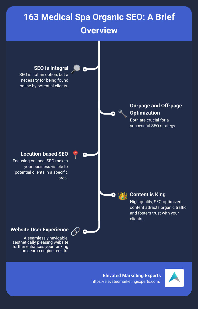 SEO strategies - 163 medical spa organic seo infographic infographic-line-5-steps
