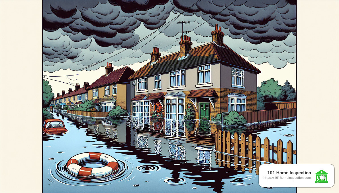 Water damage in a UK home - claiming water damage on house insurance uk
