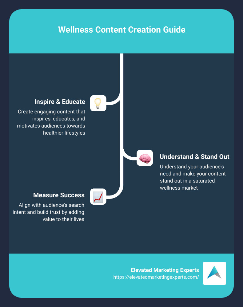 Wellness Content Creation pillars - content creation for wellness practices in boston infographic infographic-line-3-steps