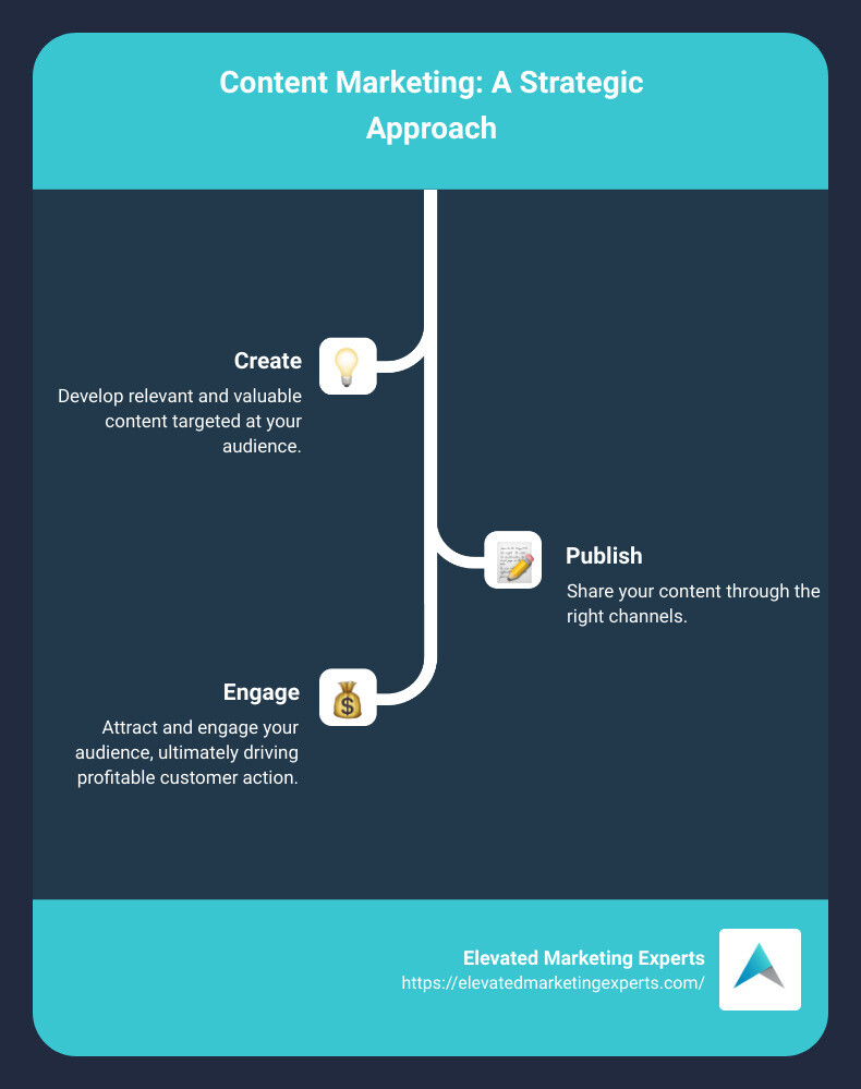 Infographic showing the benefits of content marketing - content marketing for website infographic infographic-line-3-steps
