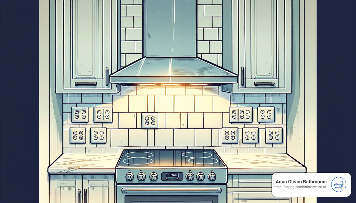 under-cabinet outlets - kitchen electrical outlet placement