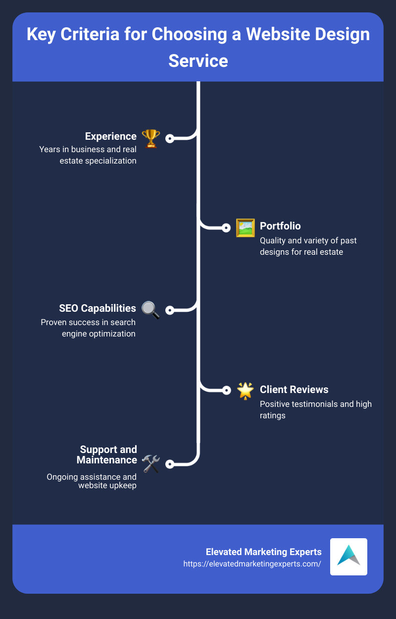Website Design Criteria Chart - website design for real estate agents in miami infographic infographic-line-5-steps