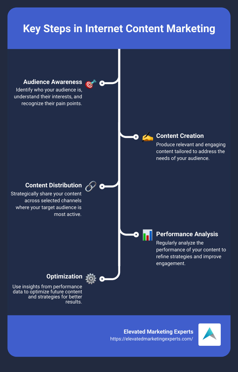 Overview of Internet Content Marketing - internet content marketing infographic infographic-line-5-steps