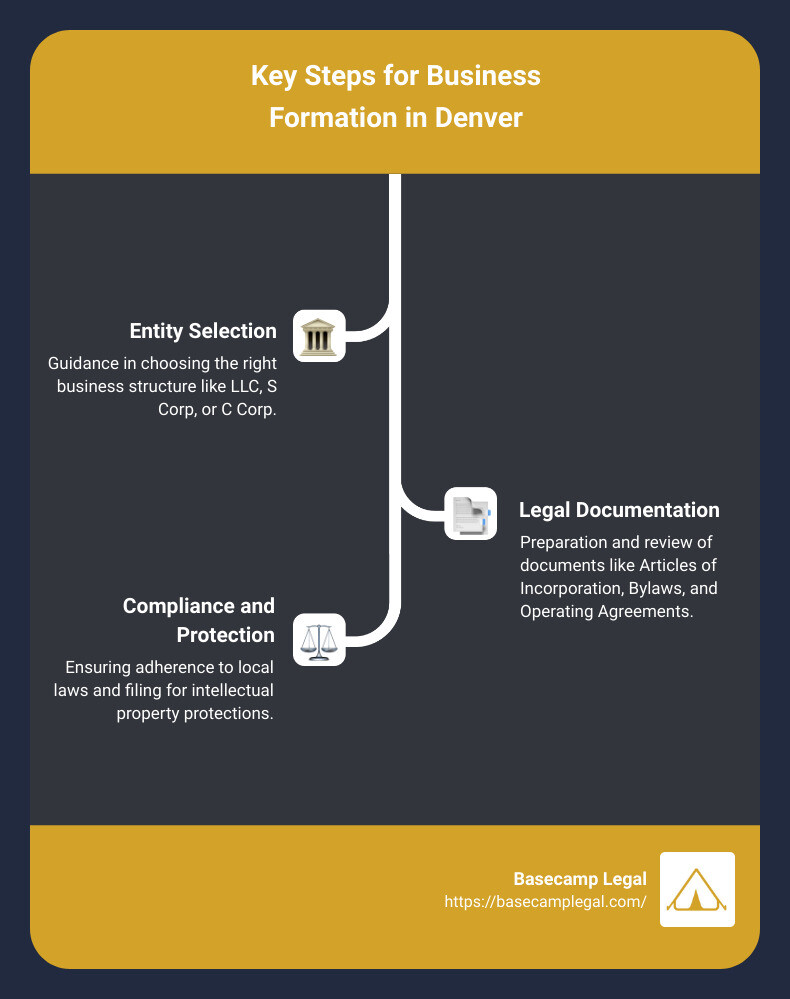 Infographic - Role of a Business Formation Attorney - business formation attorney Denver infographic infographic-line-3-steps
