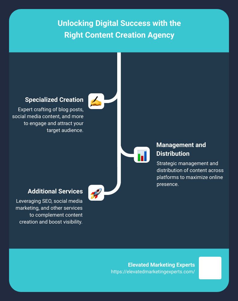 Choosing a content creation marketing agency - content creation marketing agency infographic infographic-line-3-steps