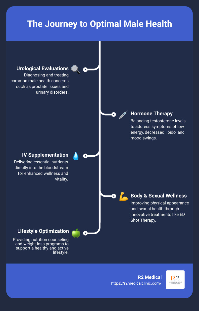 Male health services infographic - clinics for male health infographic infographic-line-5-steps