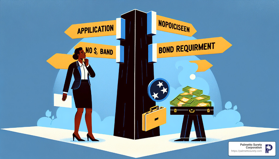 A comprehensive guide to buying a notary bond in tennessee 3 Steps to becoming a notary in tennessee, highlighting the requirement for a $10,000 notary bond and its purpose. - notary bond tn