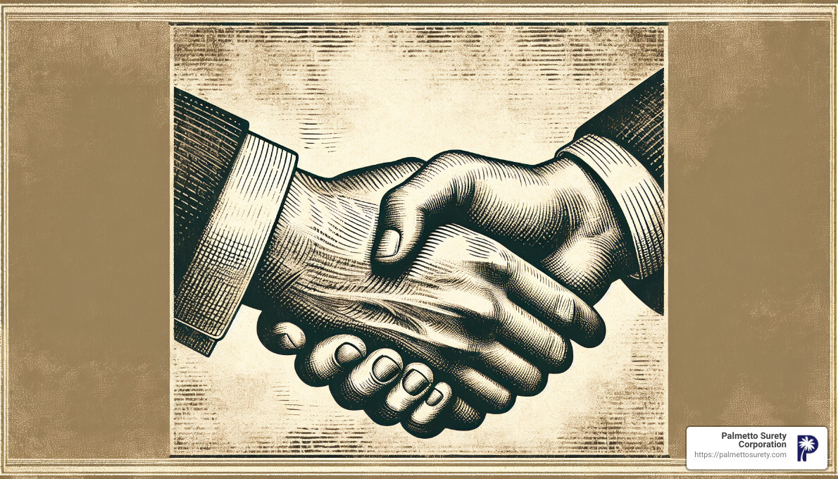 Old contract handshake - personal surety