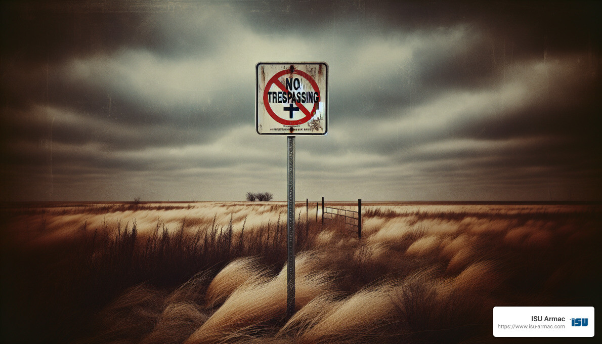 vacant land with a "No Trespassing" sign - does homeowners insurance cover vacant land