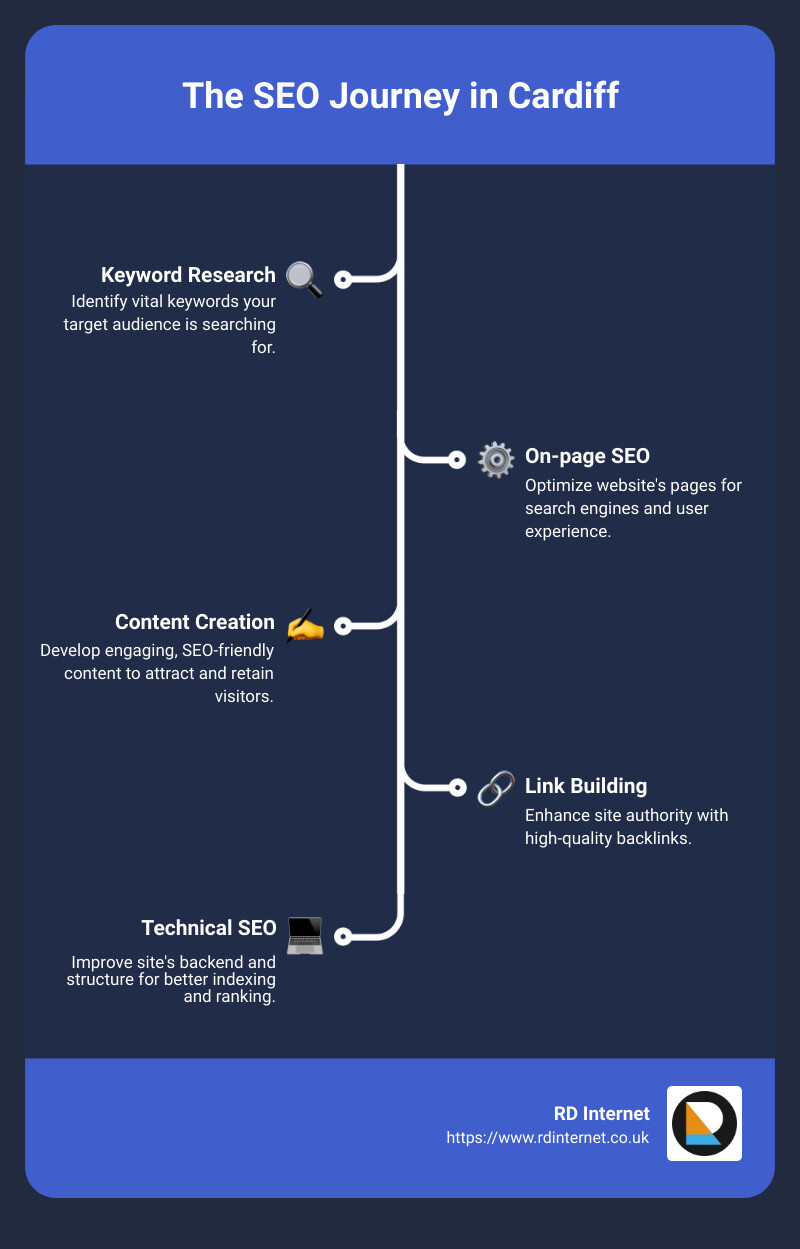 Understanding the basics of SEO in Cardiff and how it can transform your online presence - seo services cardiff infographic infographic-line-5-steps