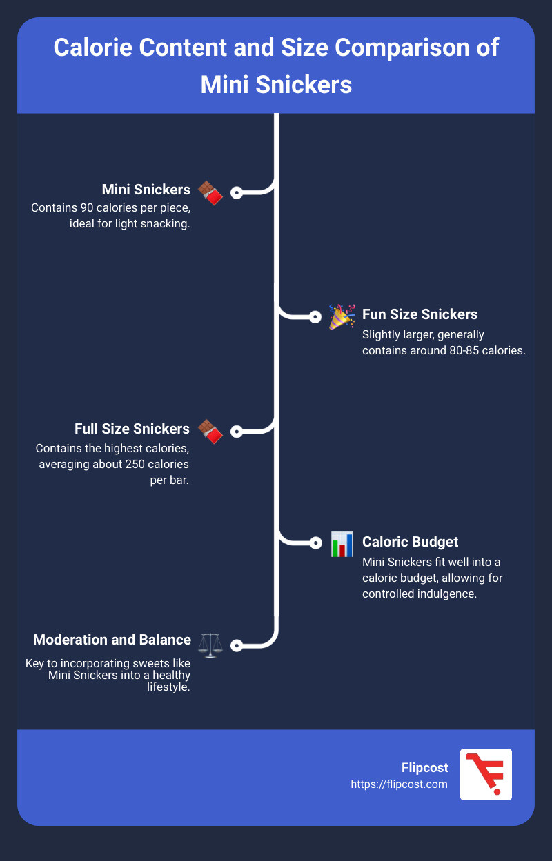 Calorie content and size comparison of Mini Snickers for conscious snack selection - mini snickers calories infographic infographic-line-5-steps