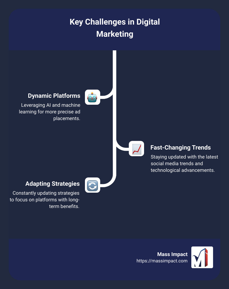 Overview of Digital Marketing Challenges and Solutions - challenges and solutions for marketing in a digital era infographic infographic-line-3-steps