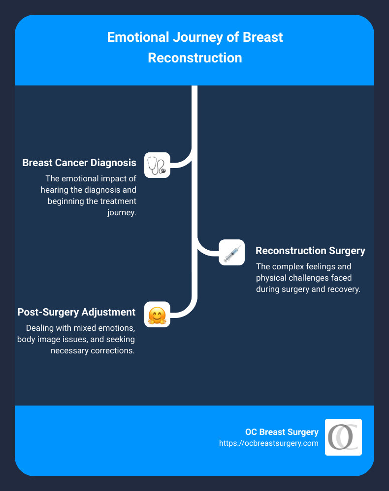 emotional journey of breast reconstruction - unhappy with breast reconstruction after mastectomy infographic infographic-line-3-steps