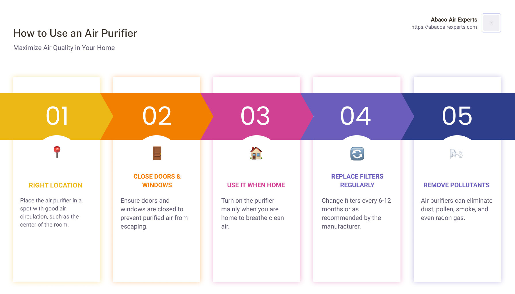 air purifier maintenance schedule infographic