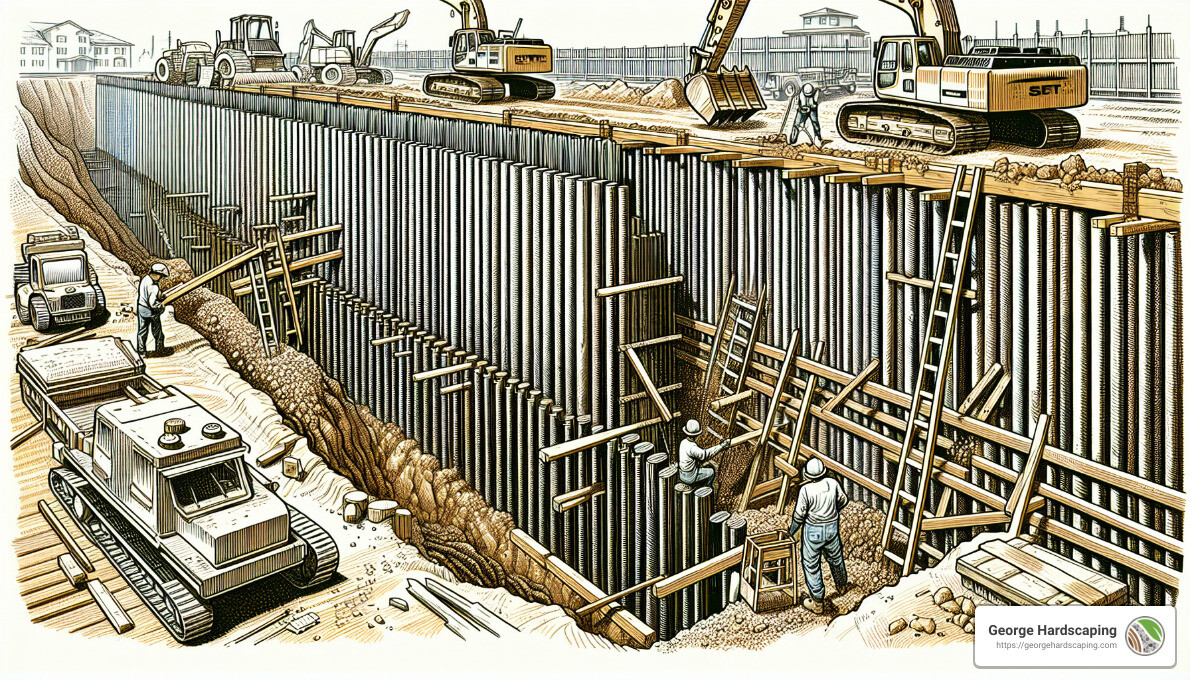 Sheet Pile Retaining Wall - retaining wall construction detail