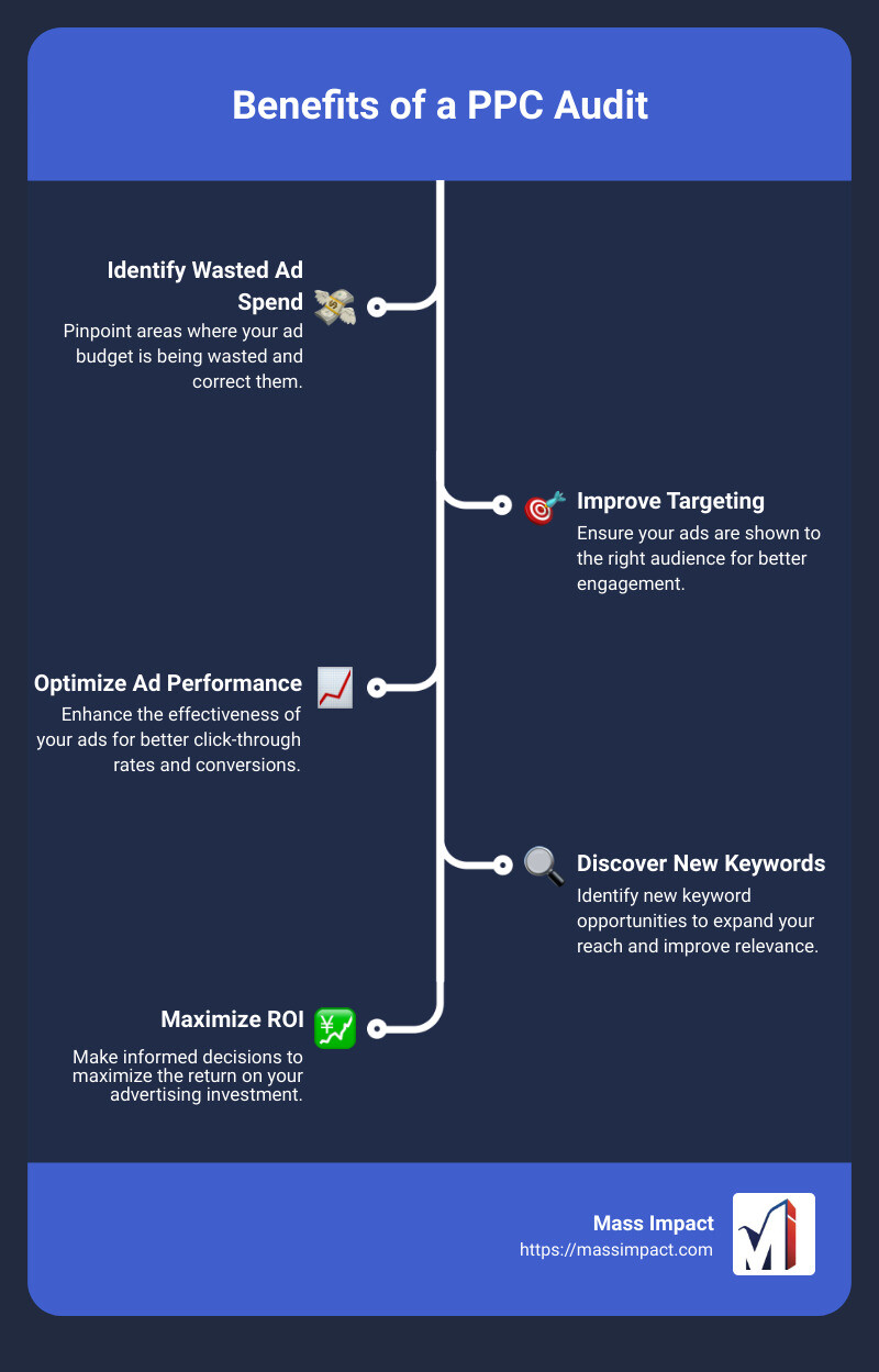 Benefits and Steps of a PPC Audit - ppc audit infographic infographic-line-5-steps