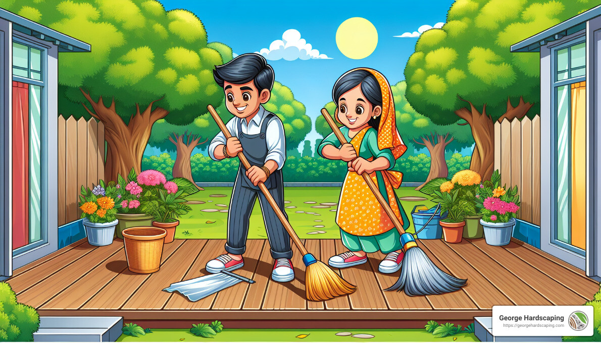 Deck cleaning - deck and patio