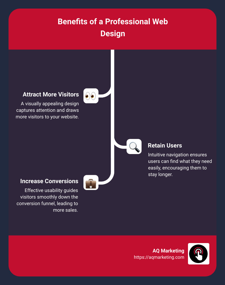Infographic on Web Design Benefits - web design agency infographic infographic-line-3-steps