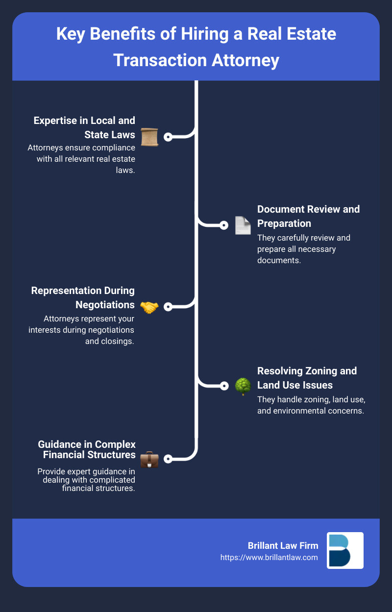 Real Estate Attorney Benefits - real estate transaction attorney infographic infographic-line-5-steps