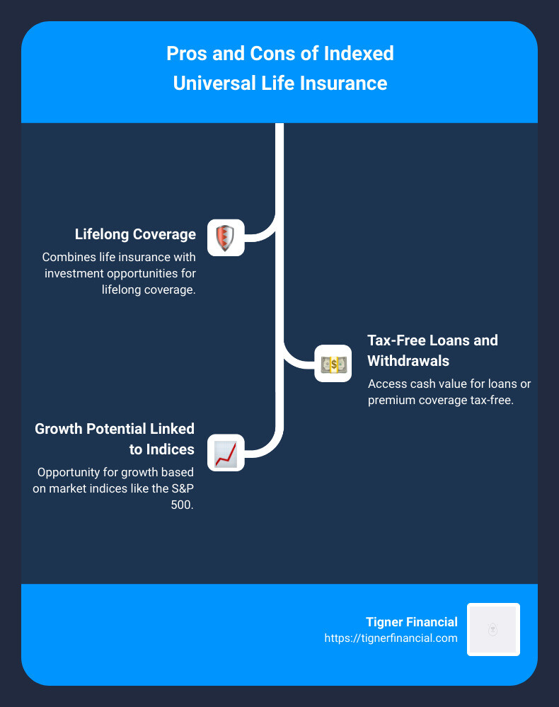 infographic - indexed universal life insurance pros and cons infographic infographic-line-3-steps