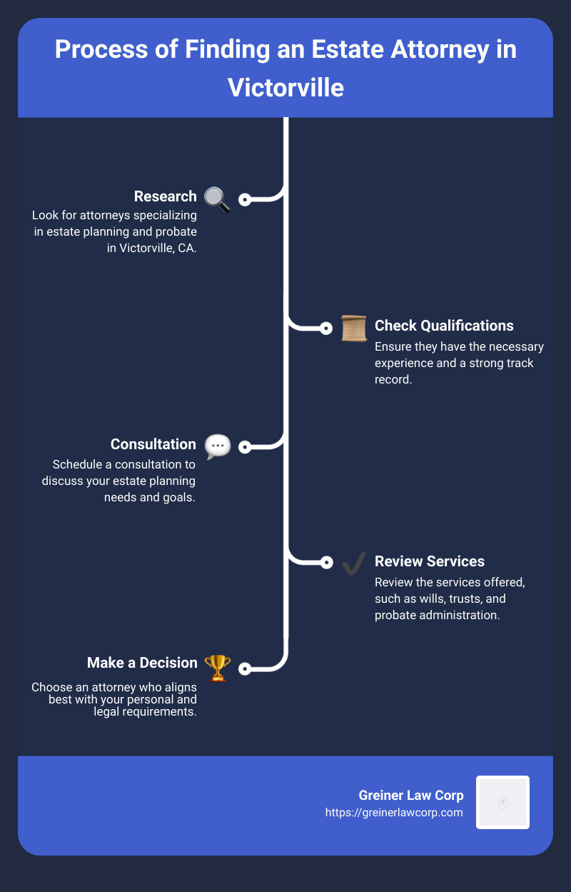 Process of Finding an Estate Attorney in Victorville - estate attorney victorville ca infographic infographic-line-5-steps