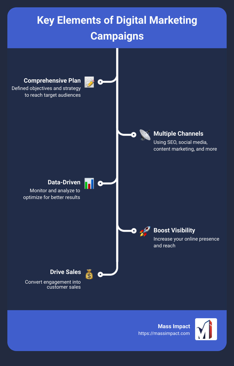Key Elements of Digital Marketing Campaigns - digital marketing campaign infographic infographic-line-5-steps