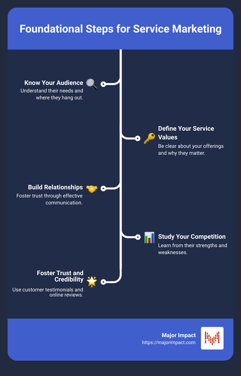 Service Marketing Strategies - marketing a service based business infographic infographic-line-5-steps