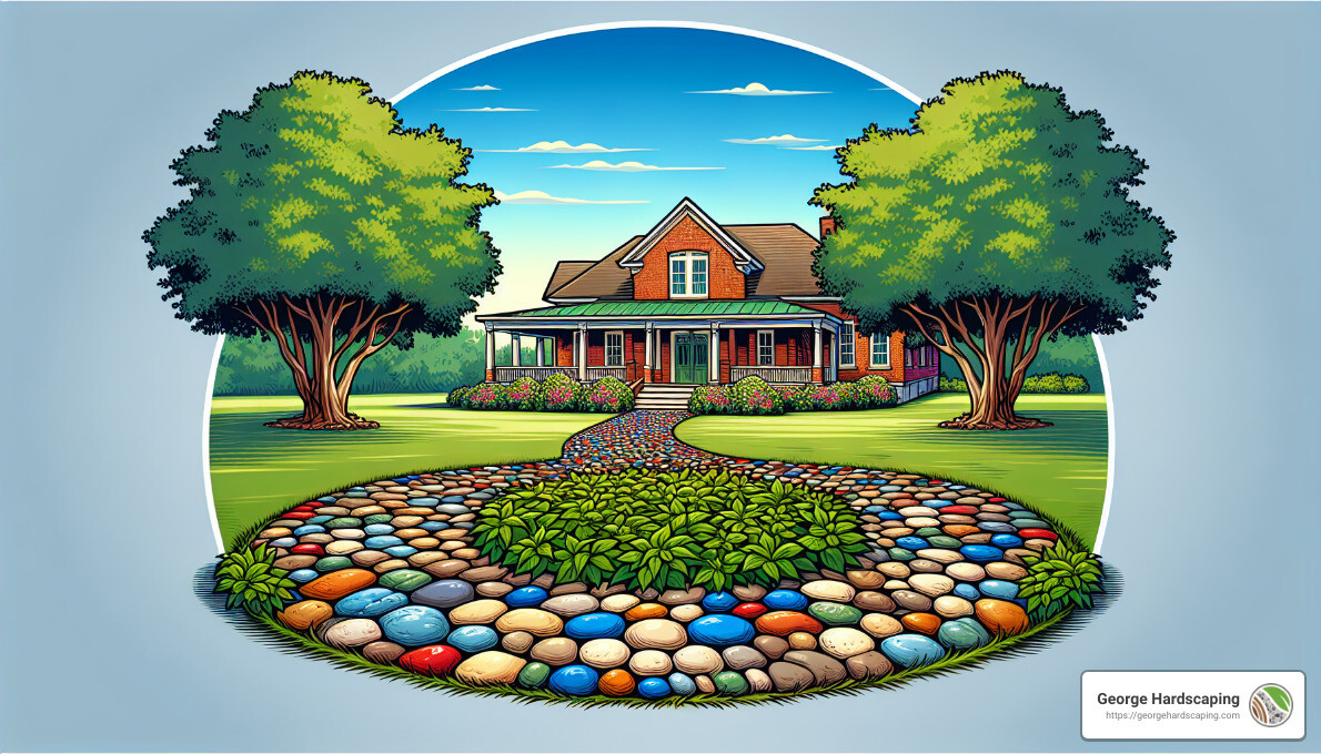 Circular paver walkway - large paver walkway ideas