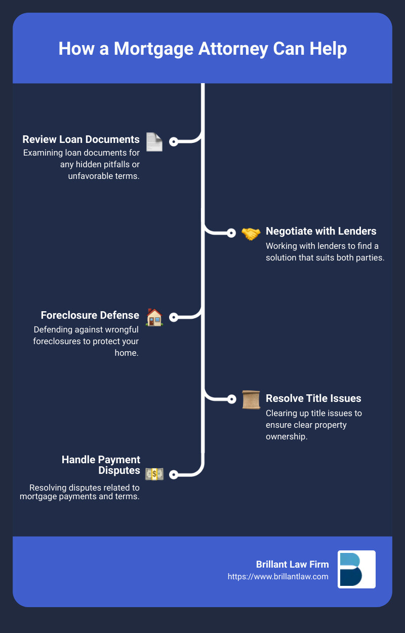 How a Mortgage Attorney Can Help - mortgage attorney infographic infographic-line-5-steps