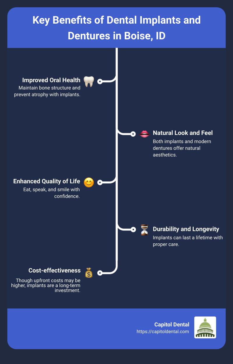 dental implants and dentures infographic - dental implants and dentures boise id infographic infographic-line-5-steps