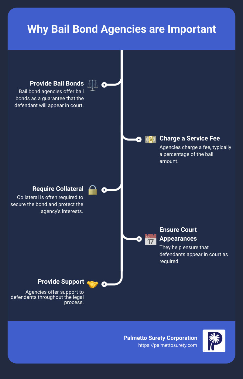 The best bail bond agencies: who to call when you need help 1 Overview of bail bond agencies - bail bond agency infographic infographic-line-5-steps