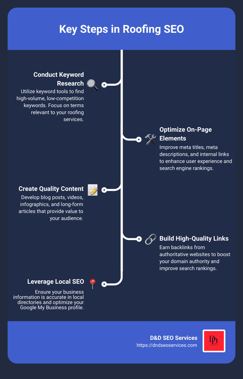 Key Steps in Roofing SEO - roofing company seo services infographic infographic-line-5-steps Key Steps in Roofing SEO - roofing company seo services infographic infographic-line-5-steps