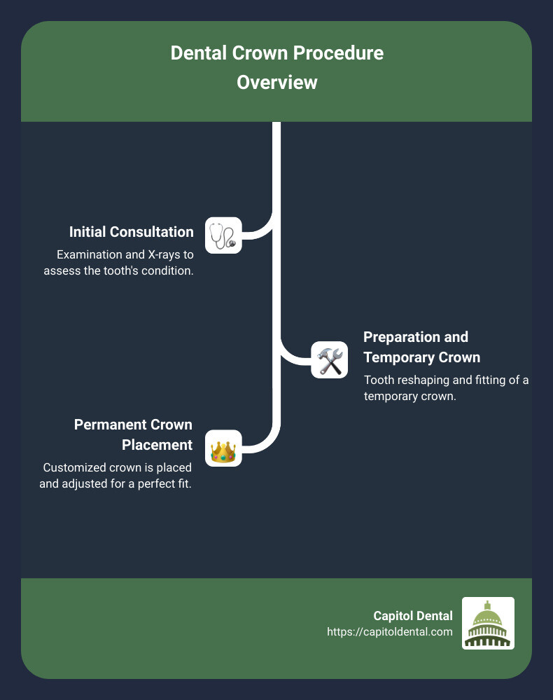 dental crowns infographic - dental crowns boise infographic infographic-line-3-steps