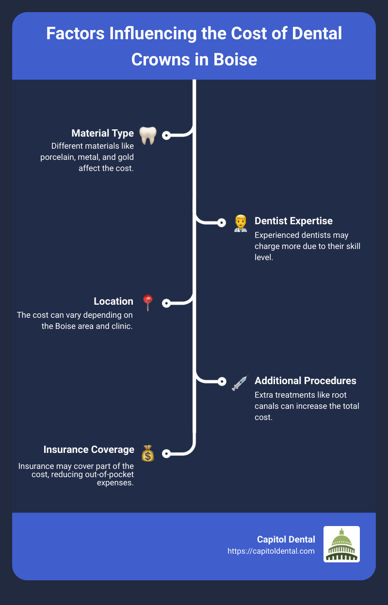 dental crowns cost infographic - how much are dental crowns in boise idaho infographic infographic-line-5-steps