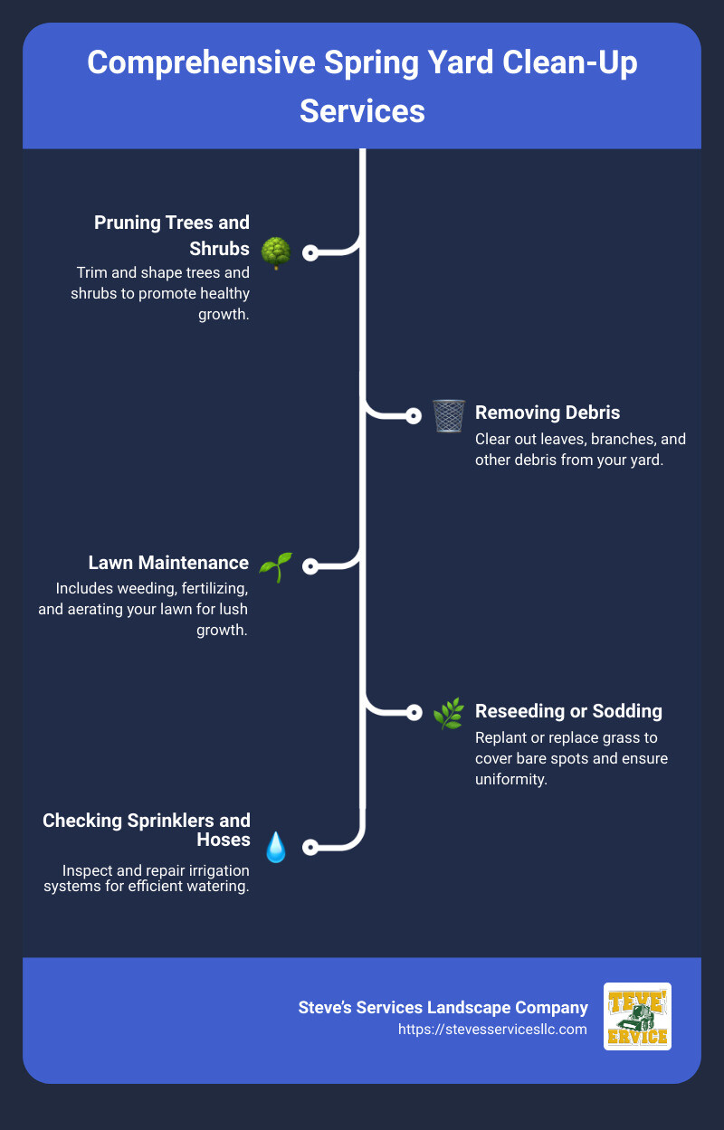 Spring Yard Clean-Up Services Overview - spring yard clean up services infographic infographic-line-5-steps