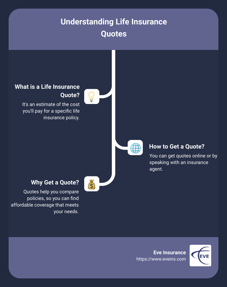 quick summary of what is a life insurance quote - life insurance quote infographic infographic-line-3-steps