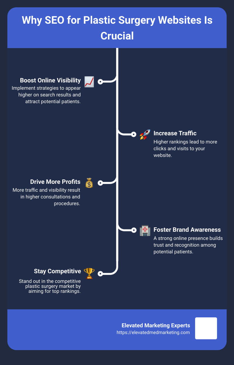 Steps to Boost SEO for Plastic Surgery - websites seo for plastic surgeons infographic infographic-line-5-steps
