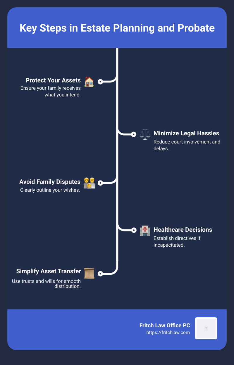 Key Steps in Estate Planning and Probate - estate planning and probate attorney indiana indianapolis infographic infographic-line-5-steps Key Steps in Estate Planning and Probate - estate planning and probate attorney indiana indianapolis infographic infographic-line-5-steps