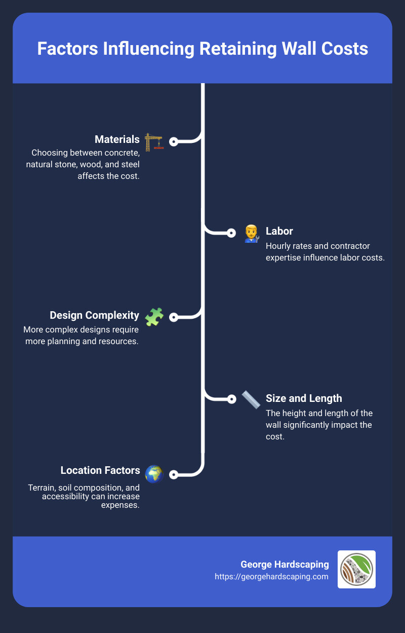 Retaining wall cost factors infographic - retaining wall cost infographic infographic-line-5-steps