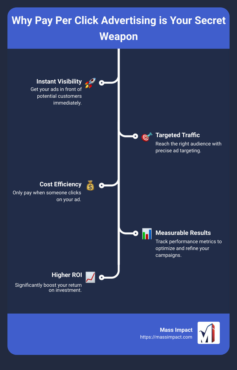 Benefits of Pay Per Click Advertising - pay per click advertising agency infographic infographic-line-5-steps